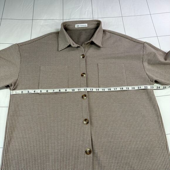 12th Tribe x The Salty Blonde Shirt Jacket Womens Medium Herringbone Button Up - Picture 4 of 5